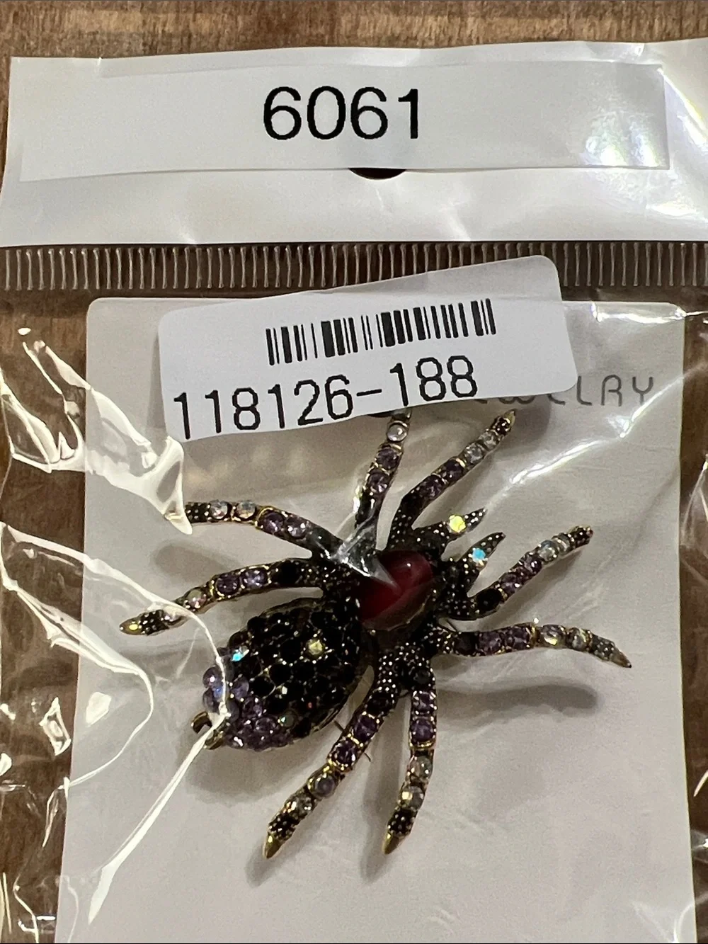 3/$18 Purple Crystal Spider Brooch - Women Jewelry Lot 6061